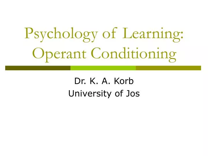 psychology of learning operant conditioning