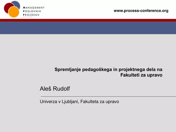 spremljanje pedago kega in projektnega dela na fakulteti za upravo