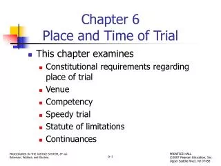 Chapter 6 Place and Time of Trial