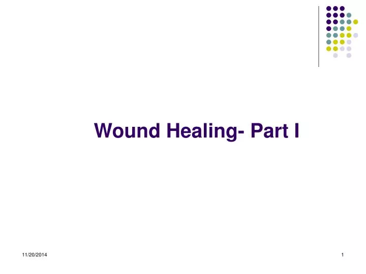 wound healing part i