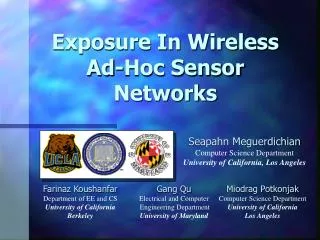 Exposure In Wireless Ad-Hoc Sensor Networks