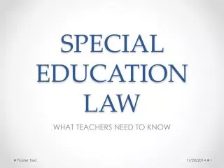 SPECIAL EDUCATION LAW