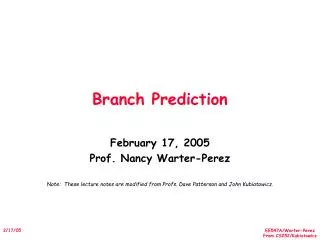 branch prediction