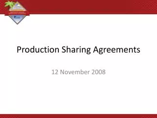 Production Sharing Agreements