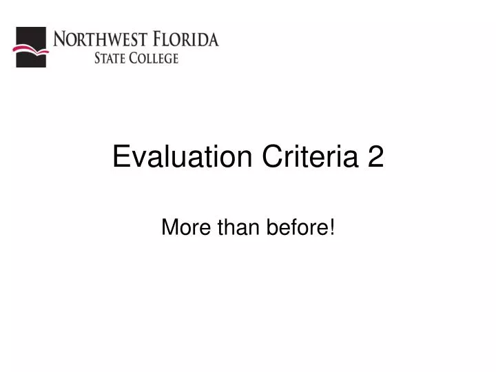 evaluation criteria 2