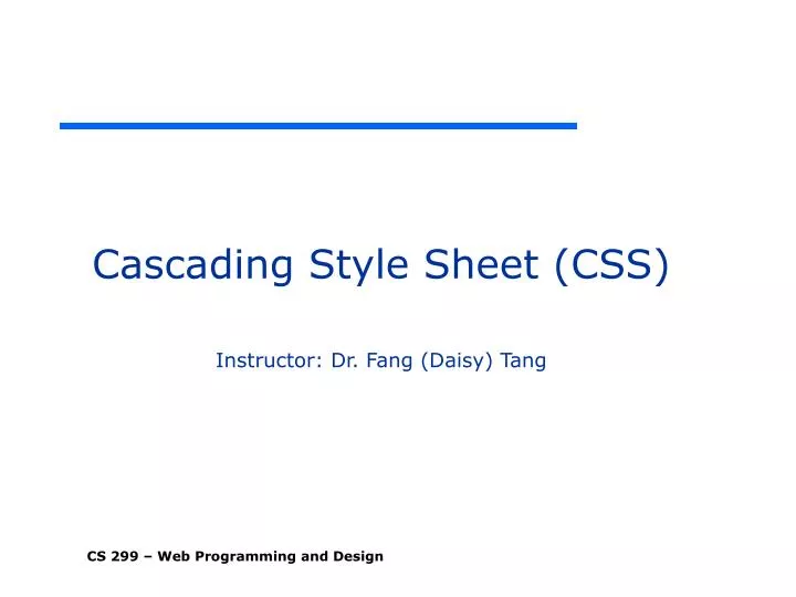 cascading style sheet css instructor dr fang daisy tang