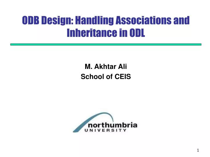 odb design handling associations and inheritance in odl