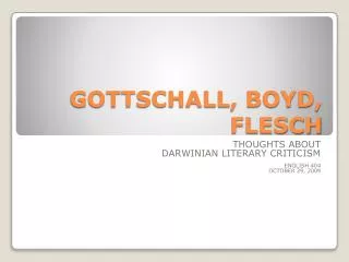 GOTTSCHALL, BOYD, FLESCH