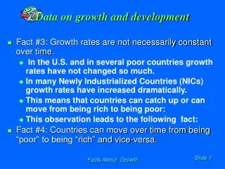 Data on growth and development