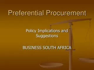 Preferential Procurement