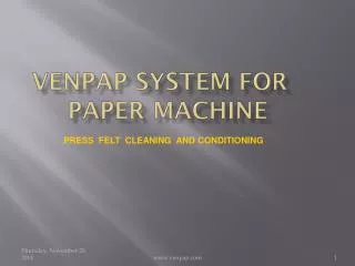 Venpap System for Paper Machine