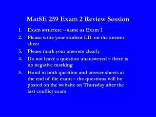 MatSE 259 Exam 2 Review Session