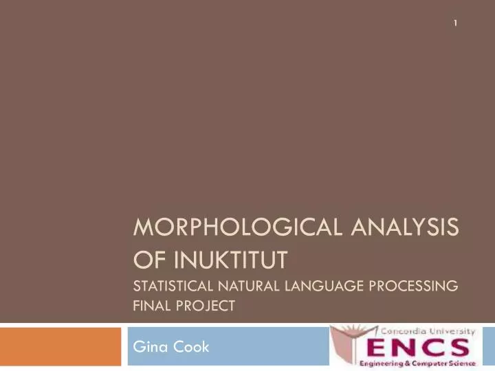 morphological analysis of inuktitut statistical natural language processing final project