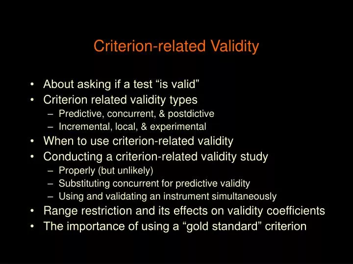 criterion related validity