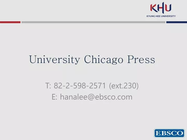 university chicago press