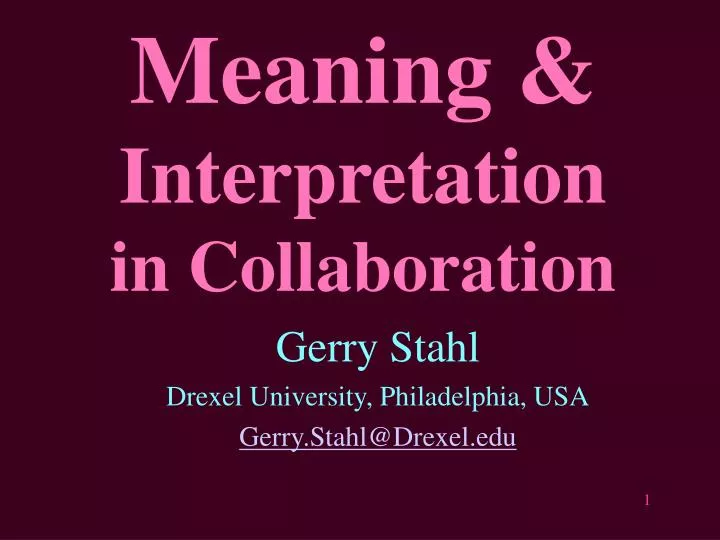 meaning interpretation in collaboration