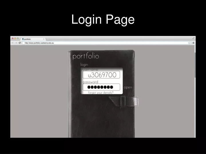 login page