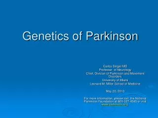 Genetics of Parkinson