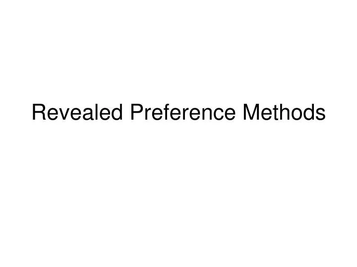 revealed preference methods