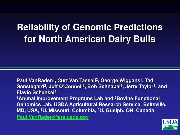 reliability of genomic predictions for north american dairy bulls