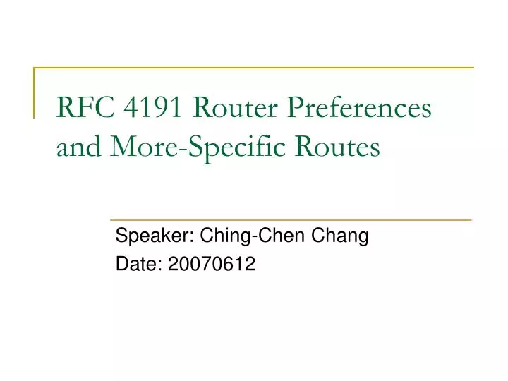 rfc 4191 router preferences and more specific routes