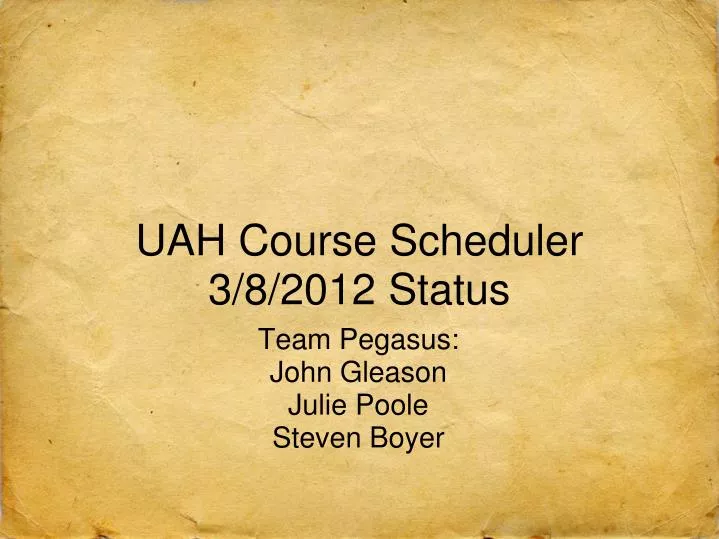 uah course scheduler 3 8 2012 status