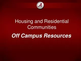 Housing and Residential Communities