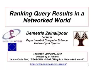 Ranking Query Results in a Networked World