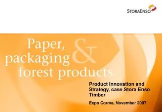 Product Innovation and Strategy, case Stora Enso Timber