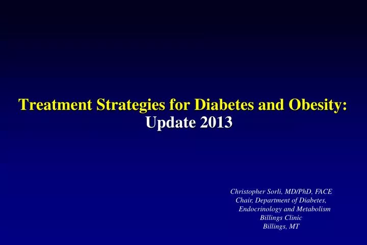 treatment strategies for diabetes and obesity update 2013