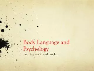 Body Language and Psychology