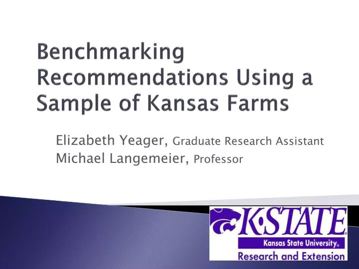 benchmarking recommendations using a sample of kansas farms