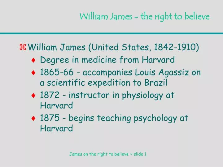 william james the right to believe