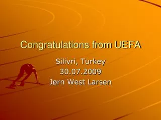 Congratulations from UEFA