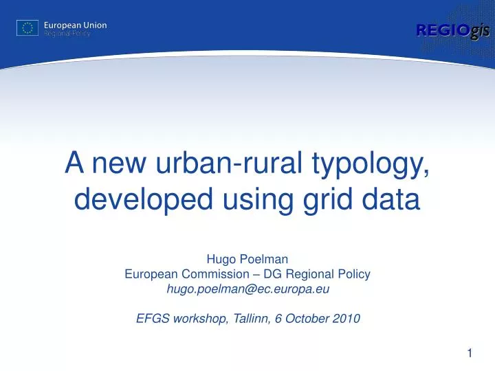 a new urban rural typology developed using grid data