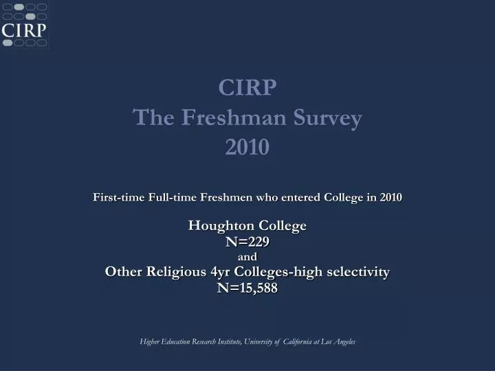 cirp the freshman survey 2010