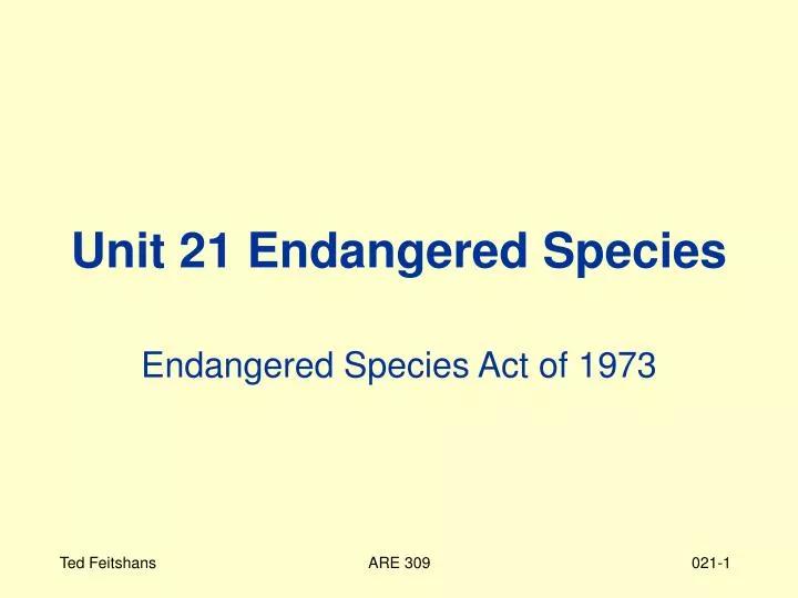 unit 21 endangered species