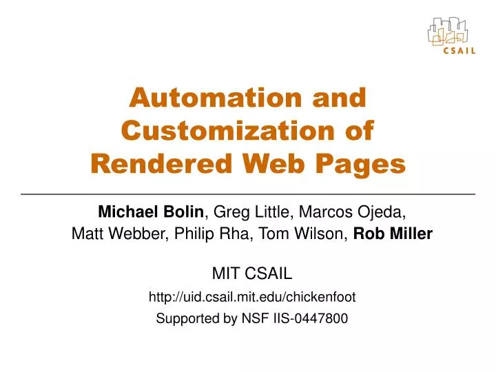 automation and customization of rendered web pages