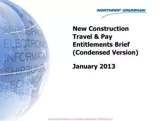 New Construction Travel &amp; Pay Entitlements Brief (Condensed Version) January 2013