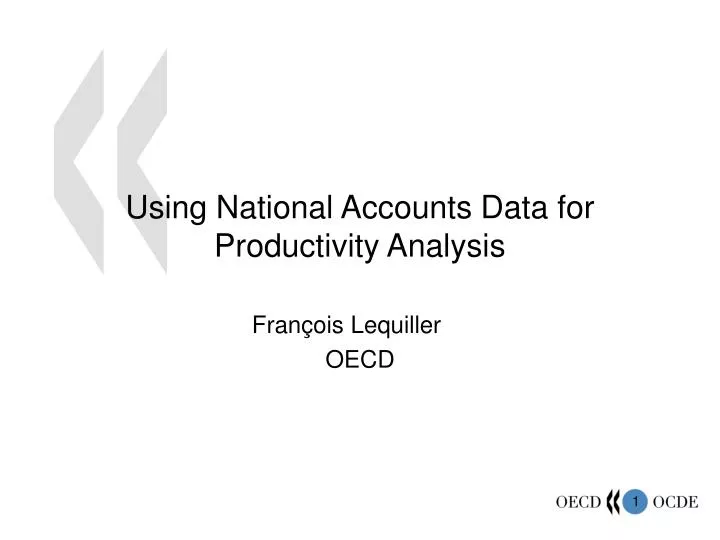 using national accounts data for productivity analysis