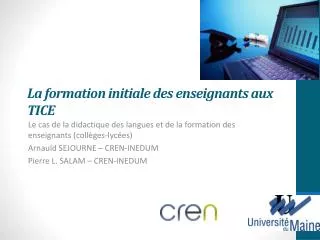 la formation initiale des enseignants aux tice