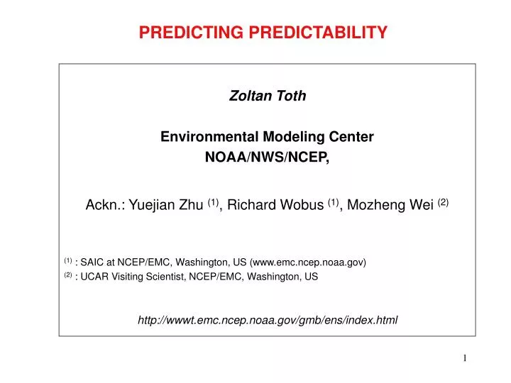 predicting predictability