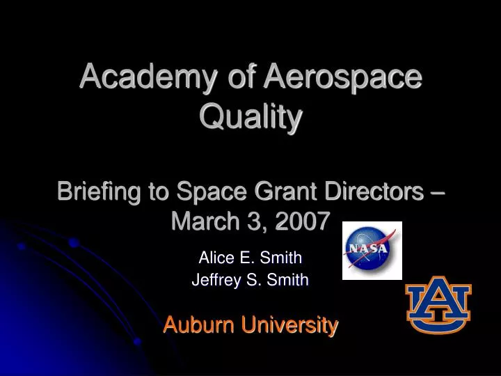 academy of aerospace quality briefing to space grant directors march 3 2007