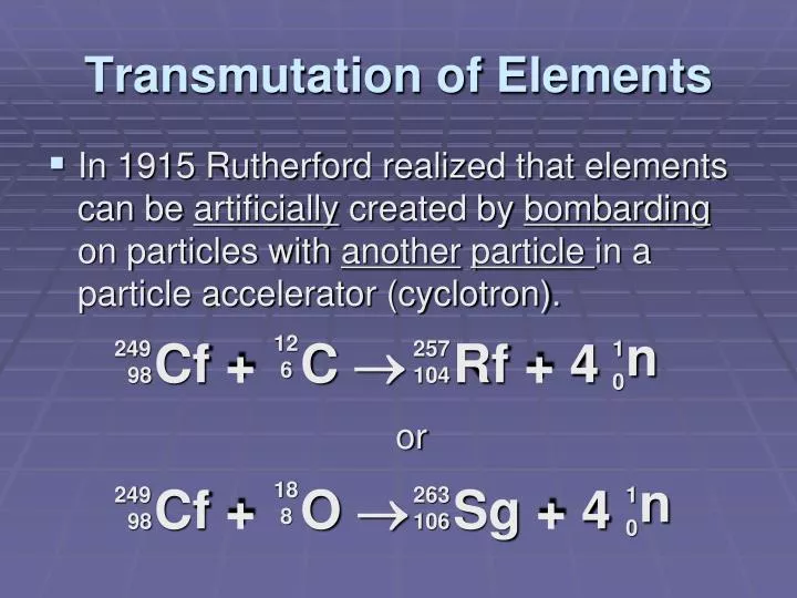 transmutation of elements