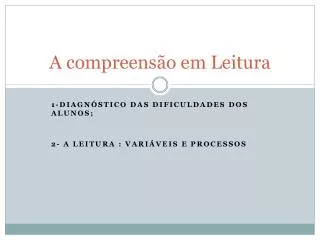 a compreens o em leitura