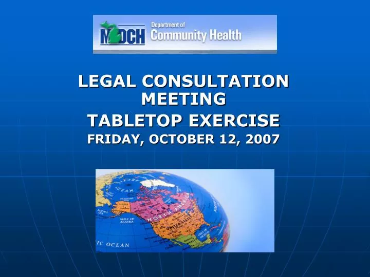 legal consultation meeting tabletop exercise friday october 12 2007
