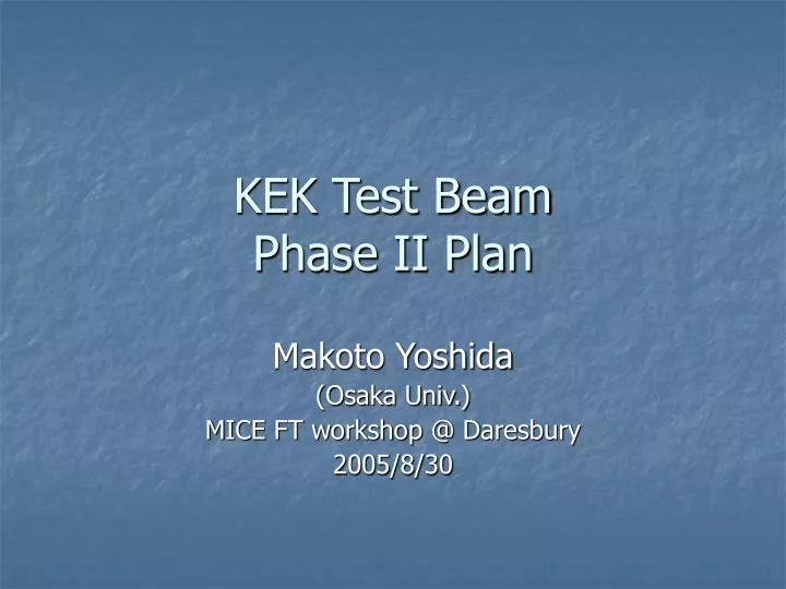 kek test beam phase ii plan