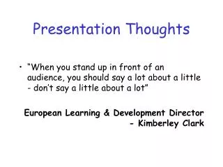 Presentation Thoughts
