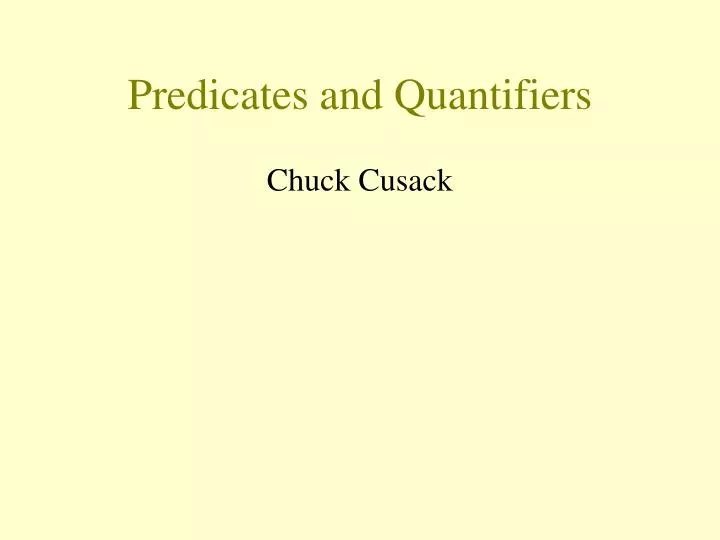 predicates and quantifiers
