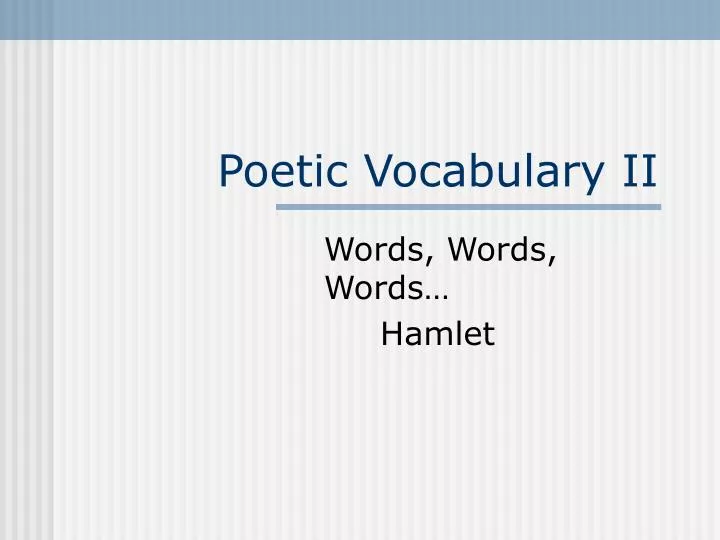 poetic vocabulary ii
